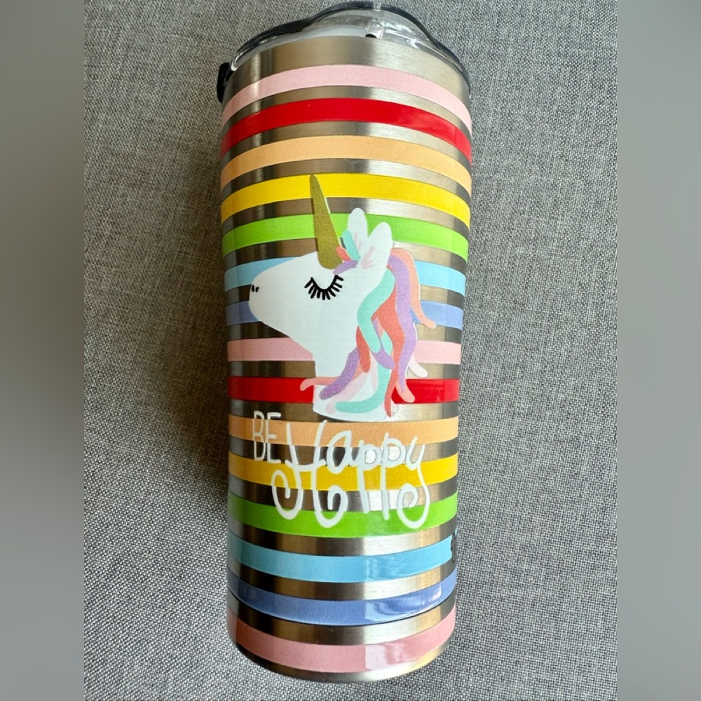Tervis Be Happy Unicorn Tumbler - Multicolor Stripes